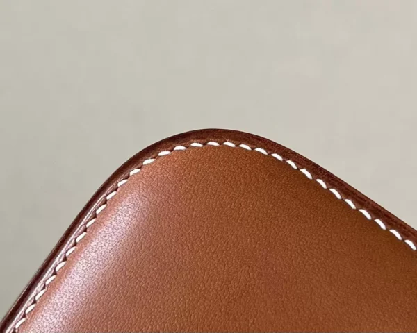 Hermès Constance Barenia CK37 Golden Brown Silver Hardware 18cm Full Handmade