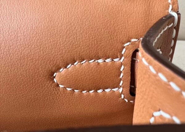 Hermes Mini Jypsiere Swift CK37 Golden Brown Gold Hardware 23cm Full Handmade