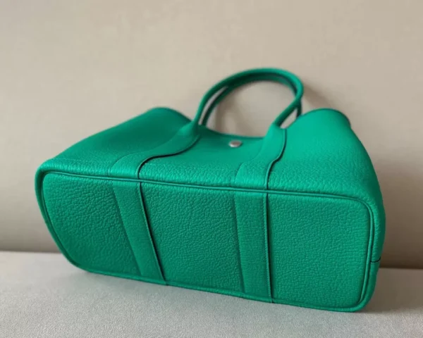 Hermès Garden party Ne Leather 6W Mint green Silver Hardware 30cm Full Handmade