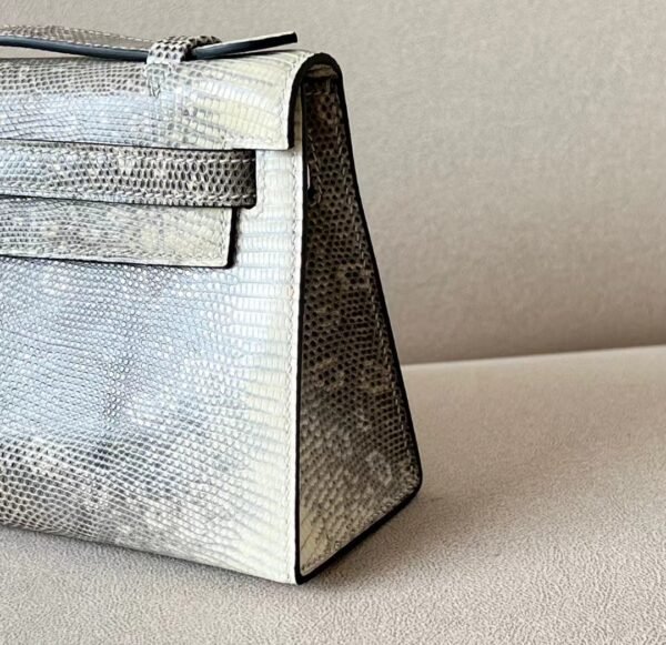 1e28eb5c83ab2d7 Hermès Kelly pochette Lizard 01 Himalaya natural color Silver Hardware 22cm Full Handmade