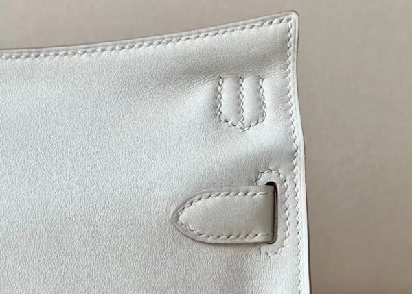 Hermes Mini Jypsiere Evercolor 0T Ice White Silver Hardware 23cm Full Handmade