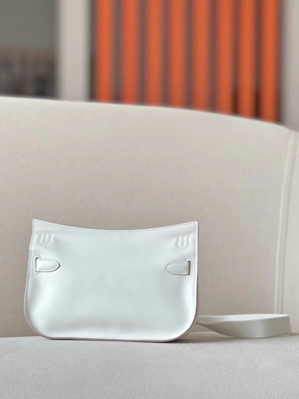 Hermes Mini Jypsiere Evercolor 0T Ice White Silver Hardware 23cm Full Handmade