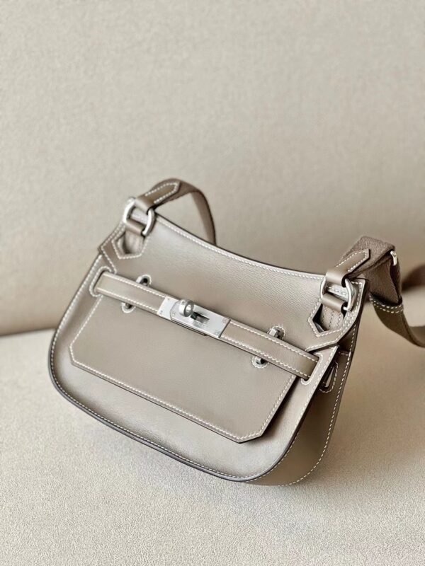 1ebe9ef119dfa4d Hermès Mini Jypsiere Swift CK18 Etoupe Grey Silver Hardware 23cm Full Handmade