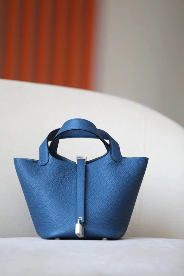 Hermès picotin TC S4 Deep Blue Silver Hardware 18cm Full Handmade