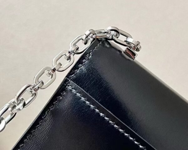 Hermes Verrou chain Box CK89 Black Silver Hardware 17cm Full Handmade