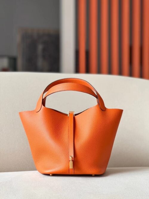 Hermes Picotin TC CK93 Orange Gold Hardware 22cm Full Handmade