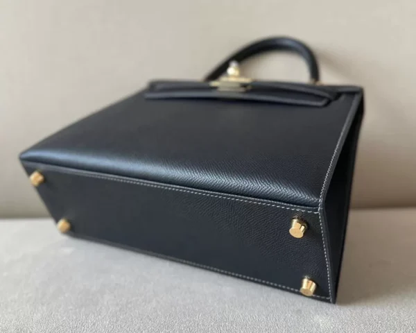 Hermès Kelly Epsom 88 Graphite grey Gold Hardware 25cm Full Handmade