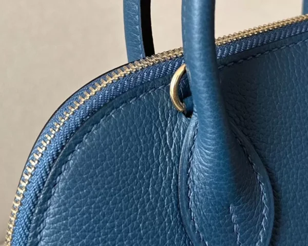 Hermès Bolide Evercolor 7P Prussian blue Gold Hardware 18cm Full Handmade