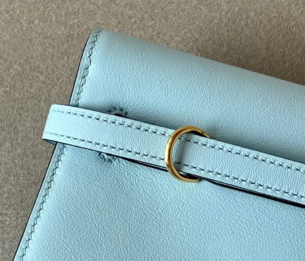 Hermes Kelly Dance Swift TO Sky Blue Gold Hardware 22cm Full Handmade