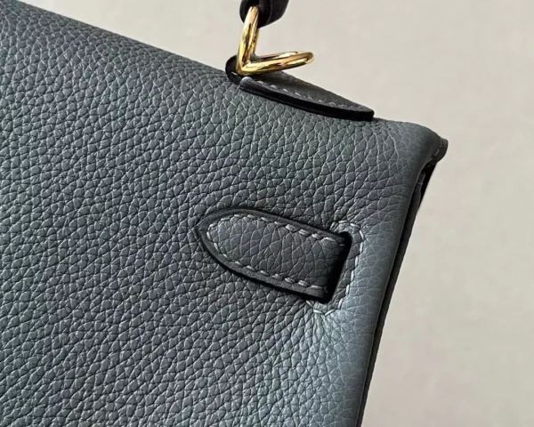 Hermès Kelly Togo 0L Deep Grey Noble grey Gold Hardware 25cm Full Handmade