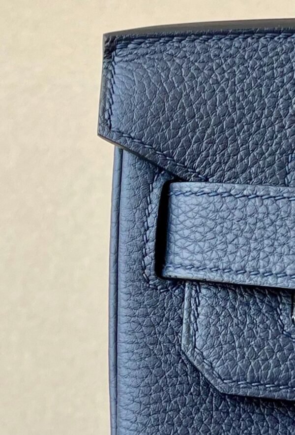 Hermes Kelly hac a dos Togo CK73 Gem Blue Silver Hardware 22cm Full Handmade