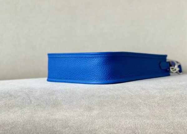 Hermes Evelyne TC Leather 08 Bright Blue Silver Hardware 17cm Full Handmade