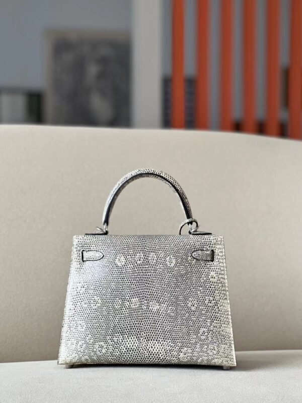 Hermes Kelly Lizard 01 Himalaya primary colour Silver Hardware 25cm Full Handmade