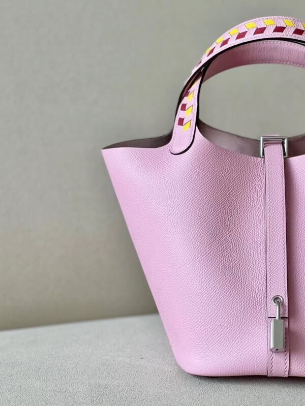 23374c0db0cd3f4 Hermes Picotin Epsom X9 mallow purple & 92 Yellow & E5 Rose Red Silver Hardware 18cm Full Handmade