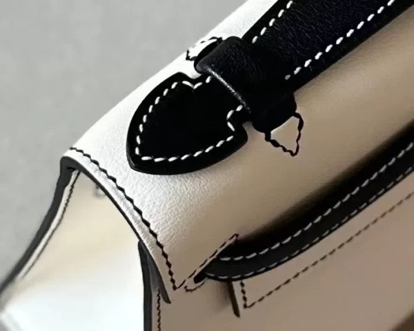 24425eeff92169b-jpg Hermès Kelly pochette Swift I2 Creamy White & CK89 Black Silver Hardware 22cm Full Handmade