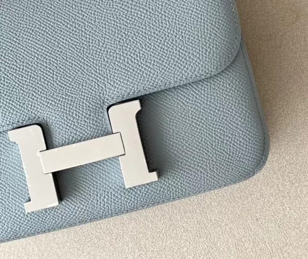 Hermes Constance epsom J7 Linen blue Silver Hardware 18cm Full Handmade