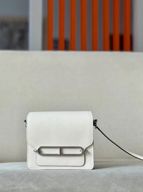 Hermes Roulis Swift I2 Creamy White Silver Hardware 18cm Full Handmade