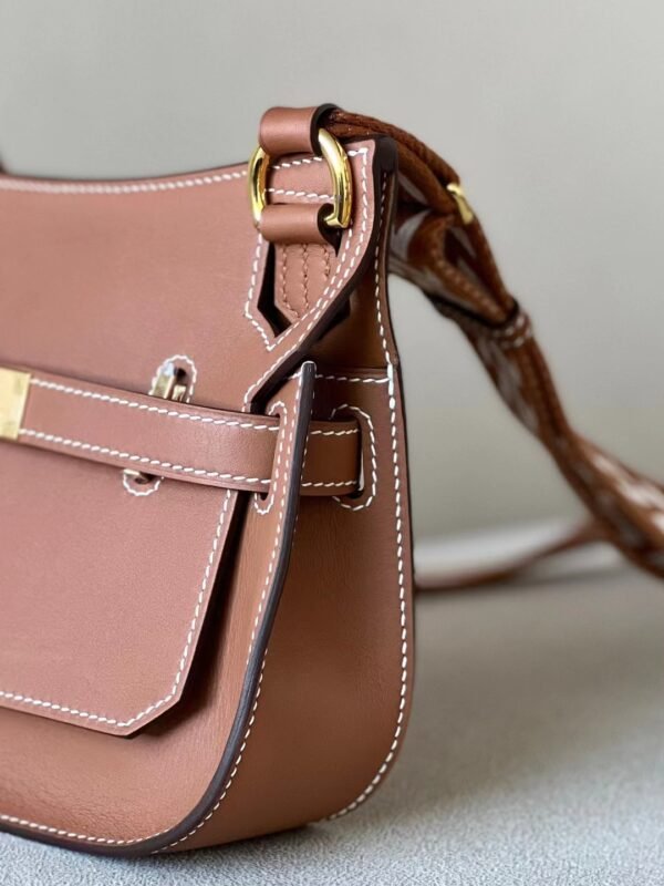 Hermes Mini Jypsiere Swift CK37 Golden Brown Gold Hardware 23cm Full Handmade