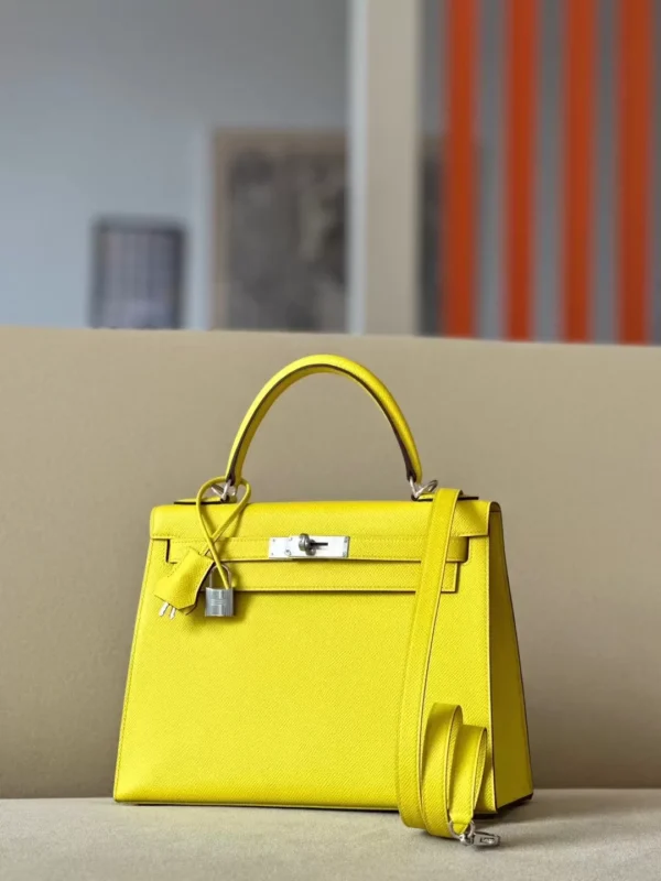 277afd375912dc0-jpg Hermès Kelly Epsom 9R Lemon yellow Silver Hardware 28cm Full Handmade