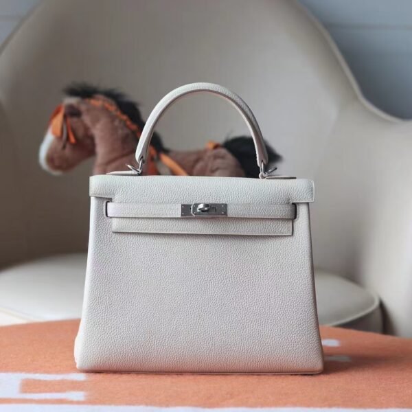 GPC Mode Kelly Togo CK10 Cream White Silver Hardware 25cm Full Handmade