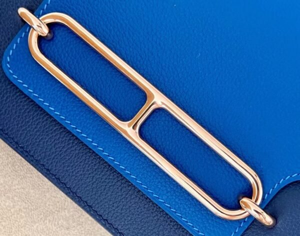Hermès Roulis evercolor 73 Gem Blue & 71 Bright Blue Rose Gold Hardware 19cm Full Handmade