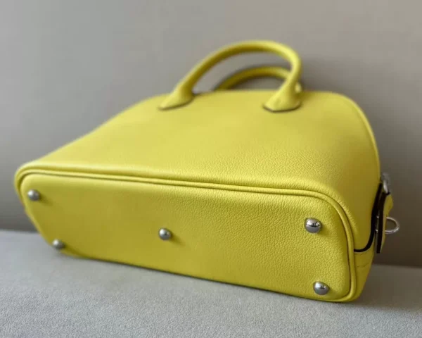 Hermès Bolide Evercolor 9N Candy Yellow & 93 Orange Silver Hardware 27cm Full Handmade