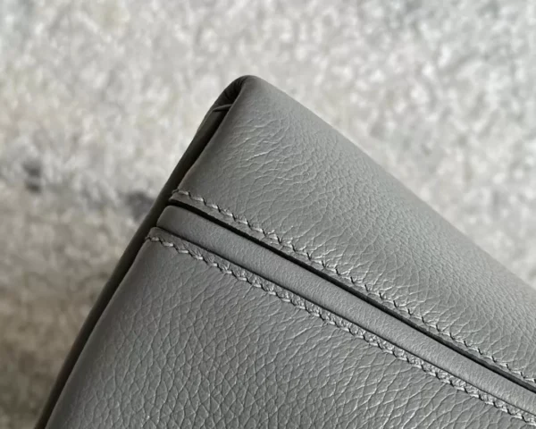 Hermès mini Kelly 2424 Evercolor & Swift 0L Grey & CK89 Black Silver Hardware 21cm Full Handmade