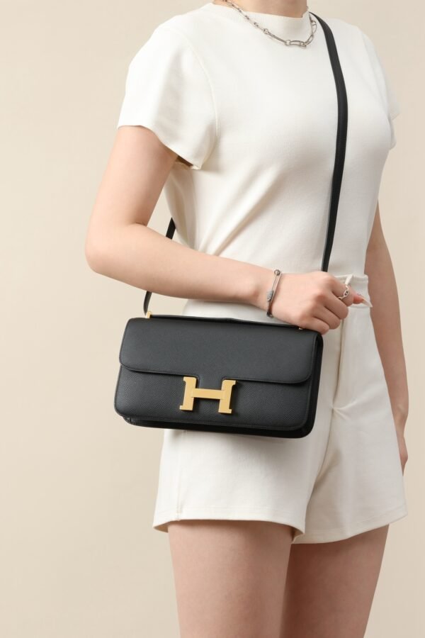 2b1be9f0be06e73 GPC Mode Constance Elan Epsom CK89 Black Gold Hardware 24cm Full Handmade