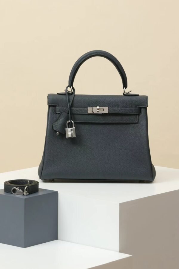 2bd0c91b1c40e5f GPC Mode Kelly Togo H0 Deep Grey Silver Hardware 25cm Full Handmade