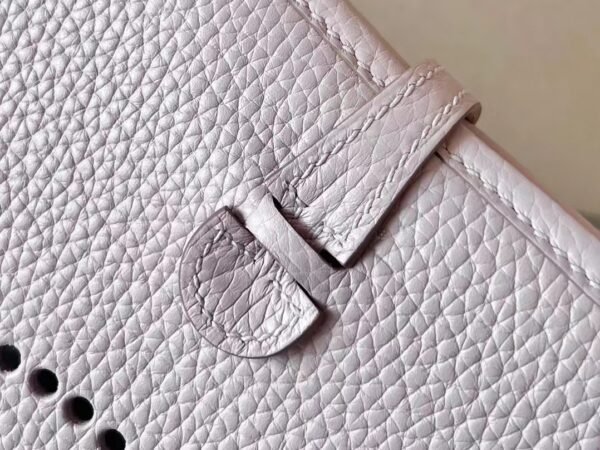 Hermes Mini Evelyne TC 09 Light Purple Silver Hardware 17cm Full Handmade