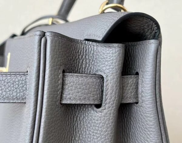Hermes Kelly Togo CK18 Etoupe Grey Silver Hardware 28cm Full Handmade