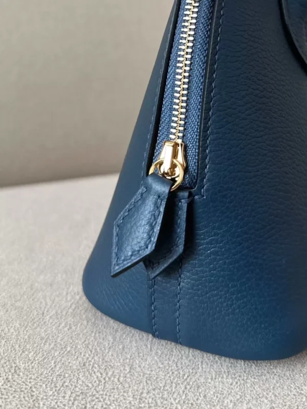 Hermès Bolide Evercolor 7P Prussian blue Gold Hardware 18cm Full Handmade