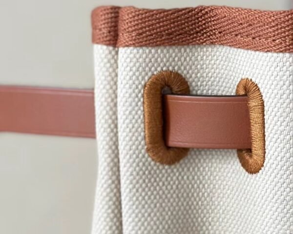 GPC Mode Herbag Barenia & Canvas off-white & Brown Silver Hardware 31cm Full Handmade