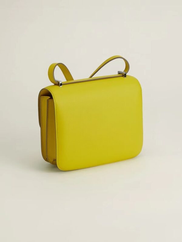 2e2cd697b308560 GPC Mode CJ19-Constance Epsom Lemon yellow Alligator buckle Silver Hardware 18cm Full Handmade
