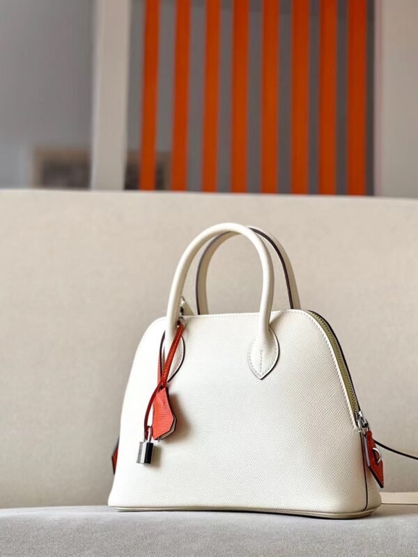 Hermes Bolide Epsom Nata & 9R Lemon yellow & Deep orange Silver Hardware 26cm Full Handmade