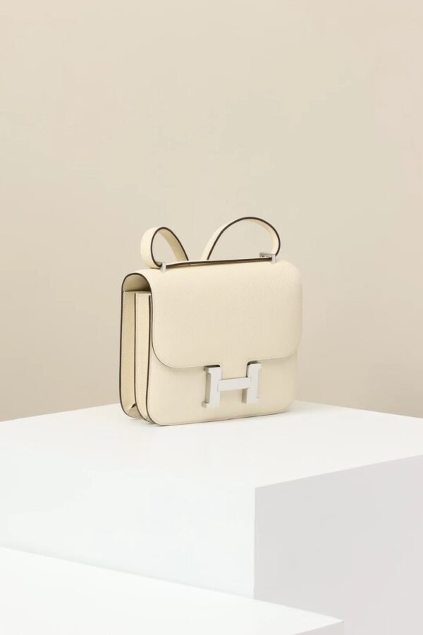 2fc3451cb912a7d GPC Mode Constance Epsom I2 Cream White Silver Hardware 18cm Full Handmade