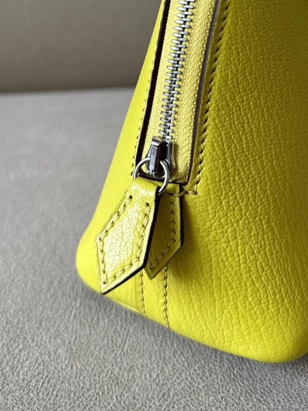 2fdd6422c47f63a Hermès Mini Bolide Chevre 9R Lemon yellow Silver Hardware 18cm Full Handmade