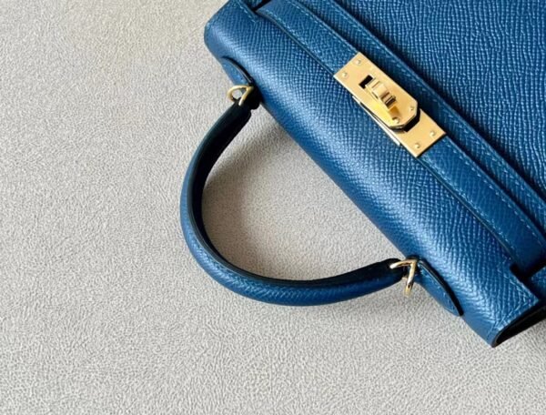 Hermes Mini Kelly Epsom S4 Deep Blue Gold Hardware 19cm Full Handmade