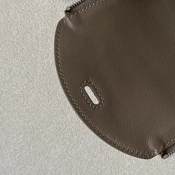 Hermès Mini Lindy chamois & swift CK18 Etoupe Grey Silver Hardware 19cm Full Handmade