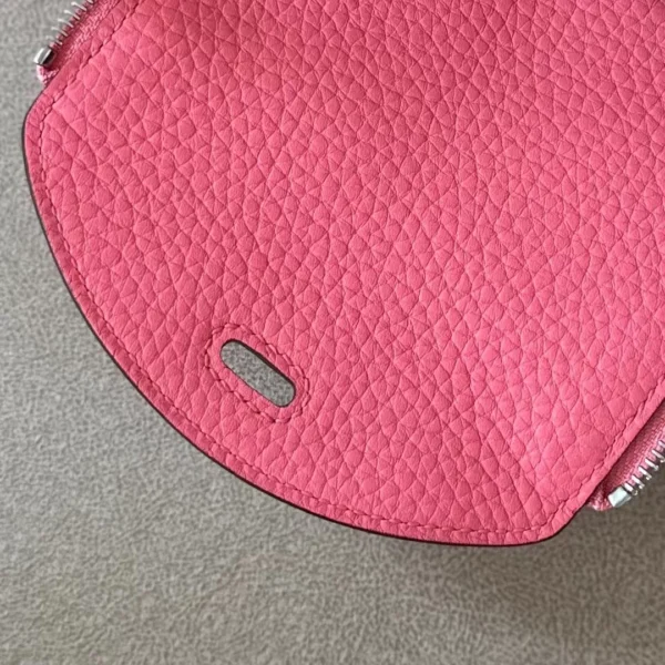 Hermès mini Lindy clemence U5 lipstick pink Silver Hardware 19cm Full Handmade