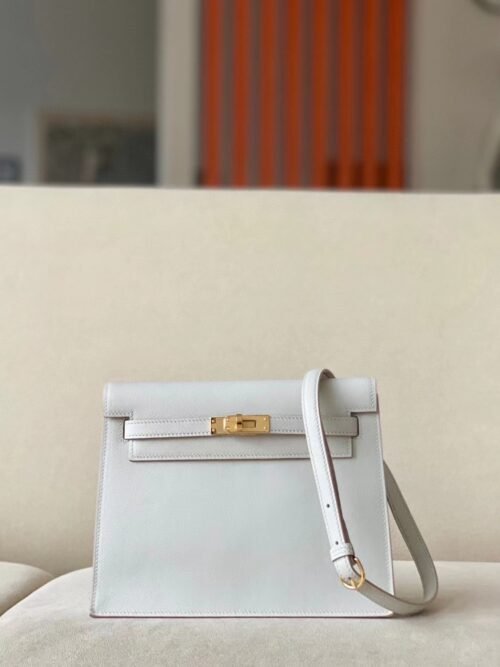 Hermès Kelly dance Swift 80 Pearl grey Gold Hardware 22cm Full Handmade
