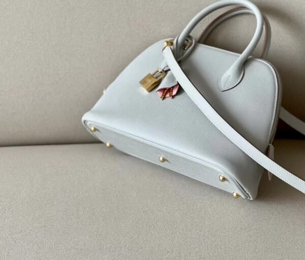 Hermes Bolide Epsom Pearl grey & Pink Gold Hardware 26cm Full Handmade