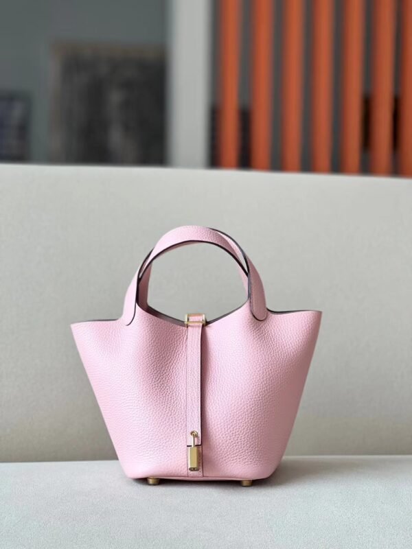 3212bd976836db8-1 Hermes Picotin TC 3Q sakura pink Gold Hardware 18cm Full Handmade