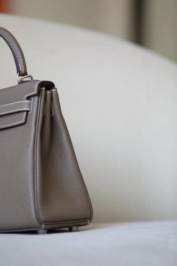 3212e5d9ea29ebd Hermès Kelly togo swift CK18 Etoupe Grey Silver Hardware 25cm Full Handmade