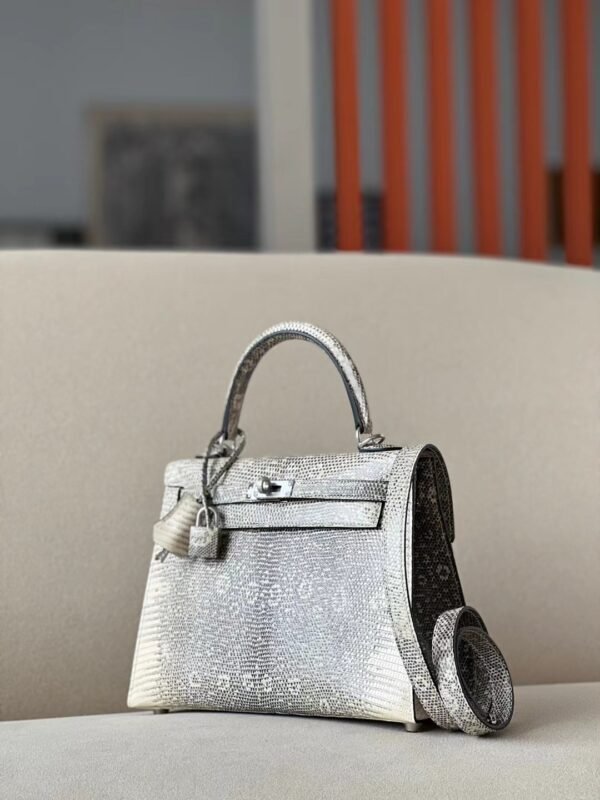 Hermes Kelly Lizard 01 Himalaya primary colour Silver Hardware 25cm Full Handmade