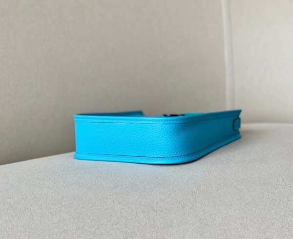Hermes Mini Evelyne TC P3 Sky Blue Gold Hardware 17cm Full Handmade