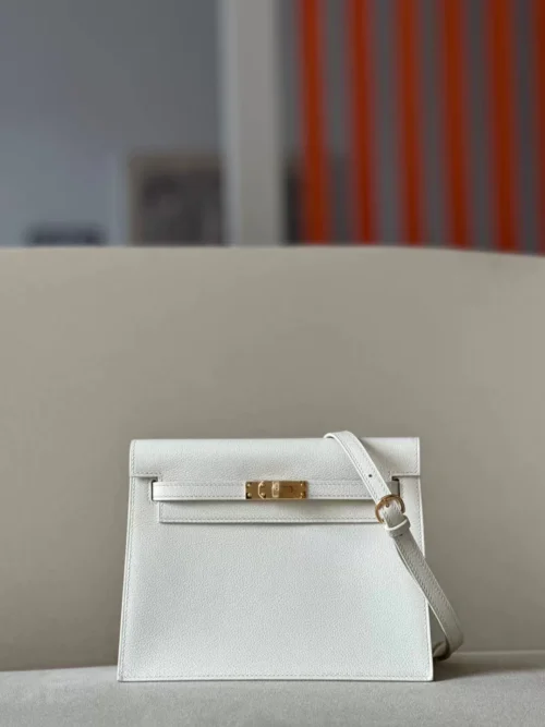 Hermès Kelly Dance Evercolor 01 Pure White Gold Hardware 22cm Full Handmade