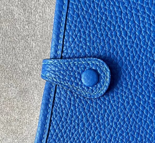 Hermes Evelyne TC Leather 08 Bright Blue Silver Hardware 17cm Full Handmade