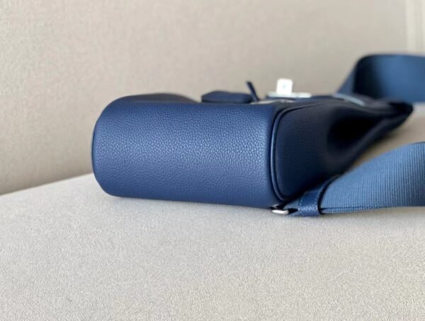 Hermes Kelly hac a dos Togo CK73 Gem Blue Silver Hardware 22cm Full Handmade