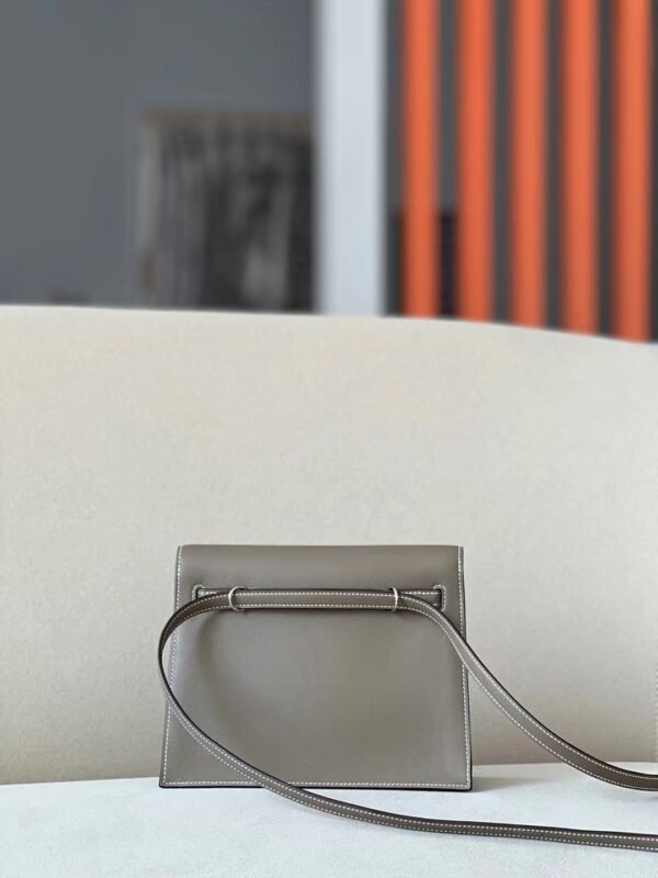 Hermes Kelly dance Swift CK18 Etoupe Grey Silver Hardware 22cm Full Handmade